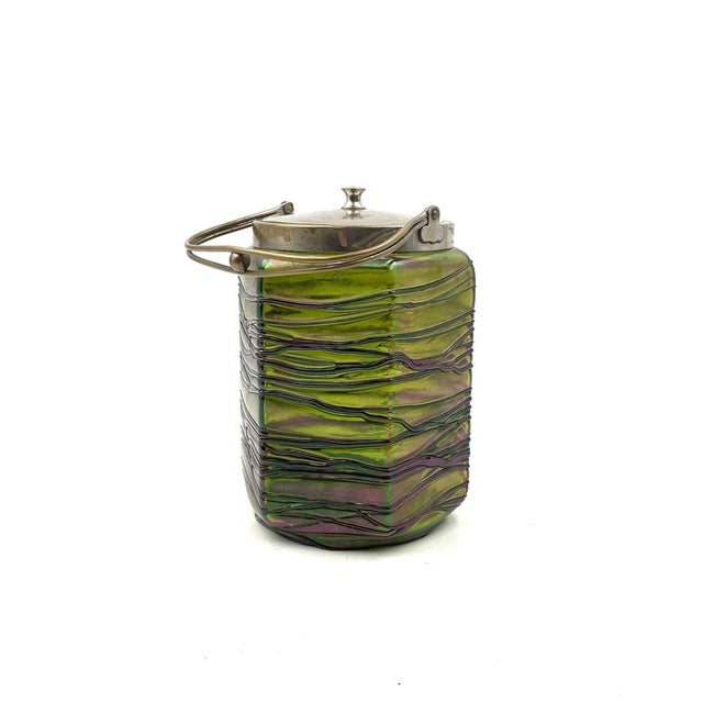 Art Nouveau Iridescent Glass Cookies Jar from Pallme & König, Austria, 1910s For Sale - Image 10 of 18