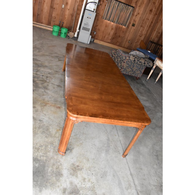 Brown Tomlinson Regency Walnut With Banded Burl Dining Table & 2 Leaves For Sale - Image 8 of 13