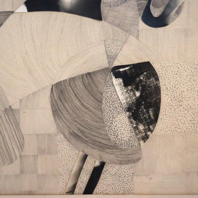 1970s 1970s Abstract Impressionist Mixed Media Drawing by Lynough, Framed, C1975 For Sale - Image 5 of 9