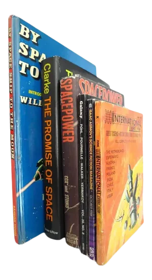 Mid to Late 20th Century Illustrated Space Science Fiction Books and Magazines - 6 Pieces