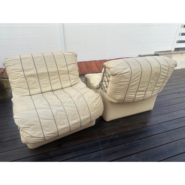 Sofa and Leather Chairs, 1980s, Set of 3 For Sale - Image 16 of 18