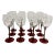 Vintage Red Stemmed Wine Glass Set of 12 For Sale