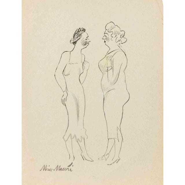 China ink drawing on paper. Hand signed lower left. Very good condition. This piece is attributed to the mentioned...