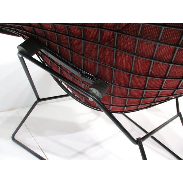 Maroon Harry Bertoia Bird Lounge Chair and Ottoman for Knoll For Sale - Image 8 of 12