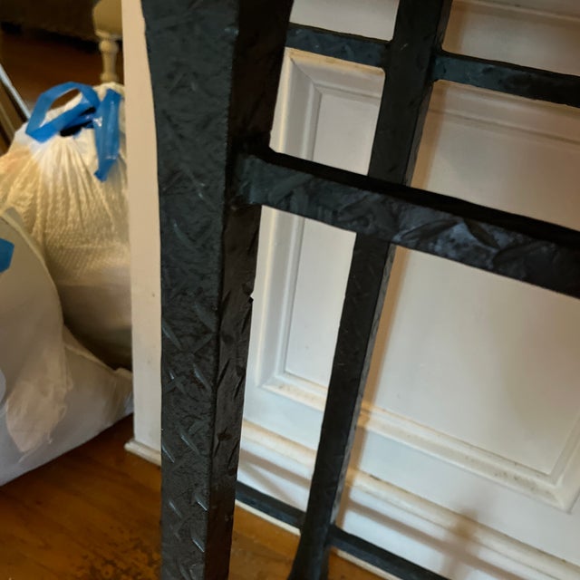 Metal 1980s Stone Top Wrought Iron Console Table For Sale - Image 7 of 11