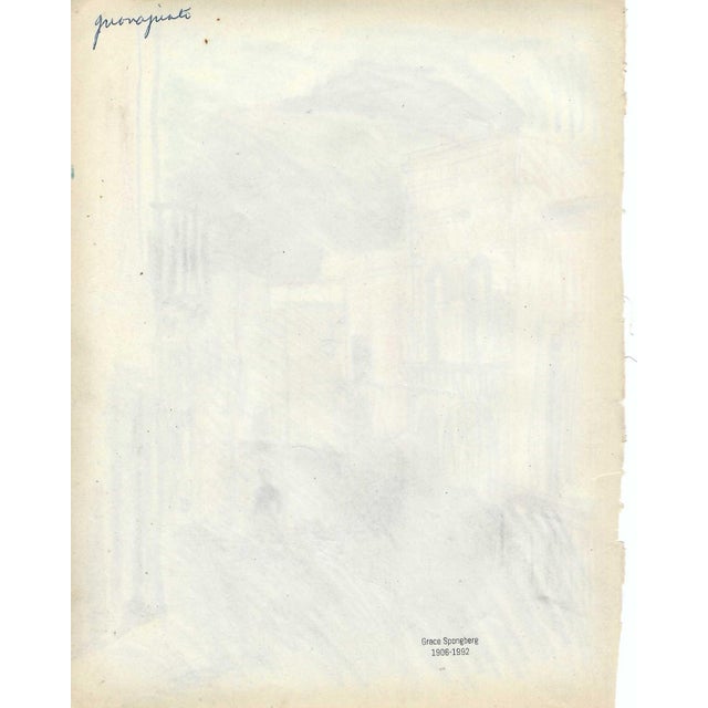 Mid-Century Modern 1940s Grace Spongberg Guanajuato Mexico Drawing For Sale - Image 3 of 3