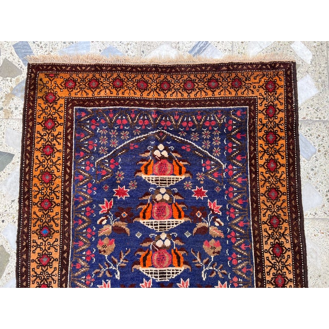 Hand-Knotted Baluchi Tree of Life Pictorial Prayer Wool Area Rug - 2'11" X 5'4" For Sale - Image 6 of 12