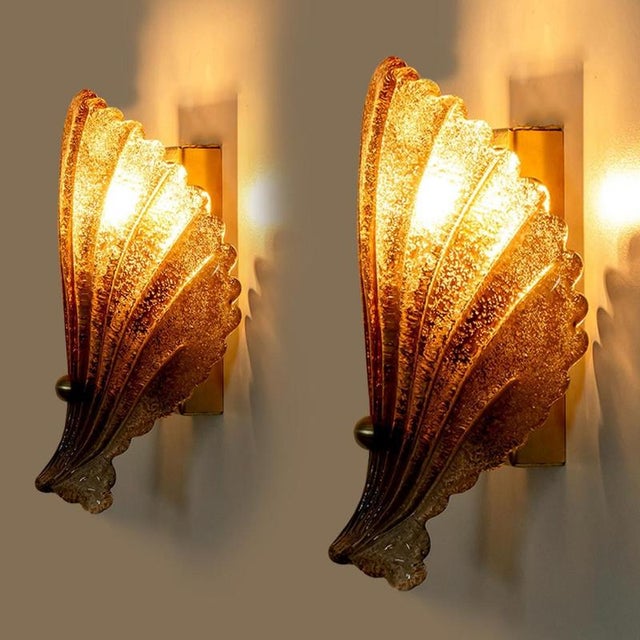 Shell Wall Light in Murano Glass, 1969 For Sale - Image 4 of 15