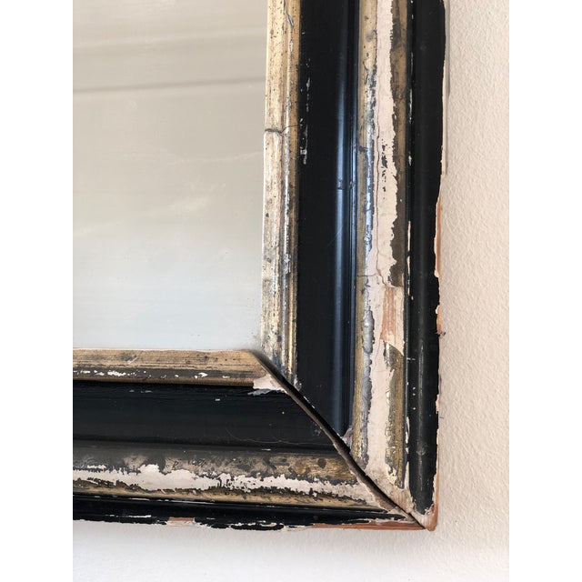Antique French Louis Philippe Mirror – Black and Gold, Late 19th Century For Sale - Image 4 of 11