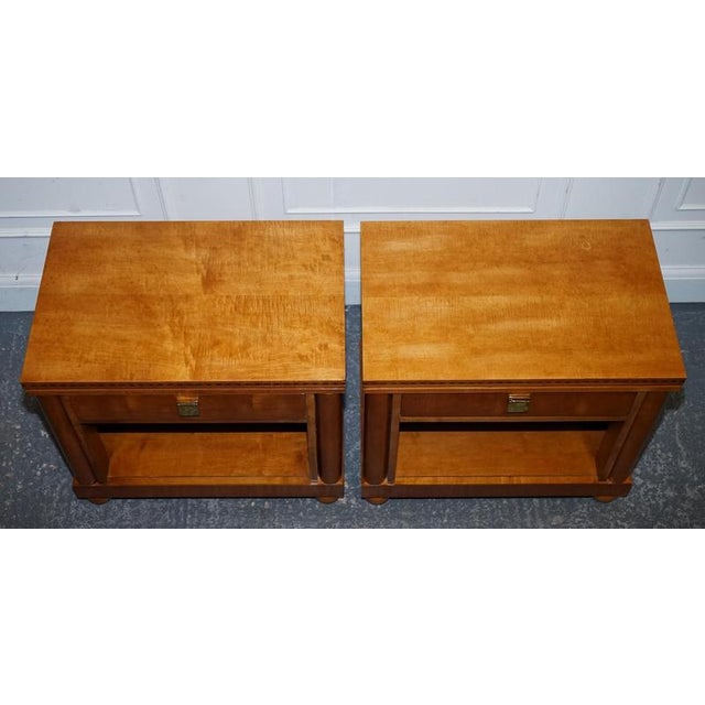 Wood Biedermeier Style White Genesis Nightstands from American Hickory, Set of 2 For Sale - Image 7 of 18