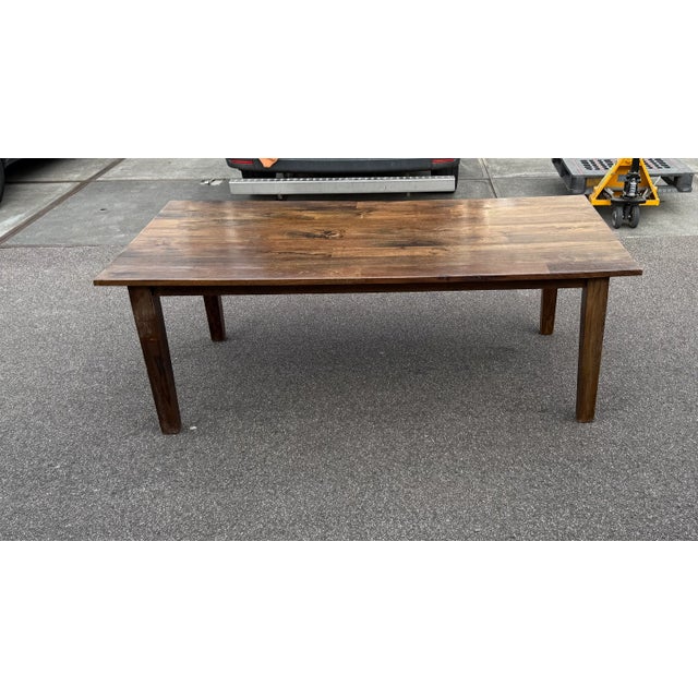 Brown Vintage Oak Dining Table, 1970s For Sale - Image 8 of 14