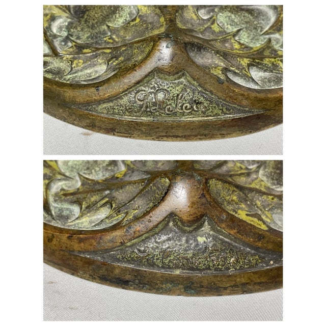 19th Century Antique 1800's Ornate Art Nouveau Patinated Bronze Leleu Paris Salon Oil Lamp For Sale - Image 5 of 12