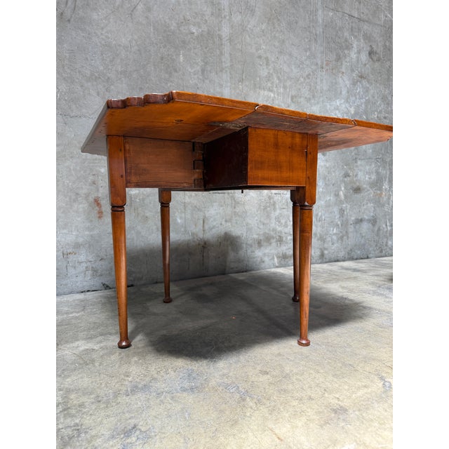 18th C Queen Anne Cherry Drop Leaf Table New England Pad Foot Antique Diminutive For Sale - Image 10 of 11