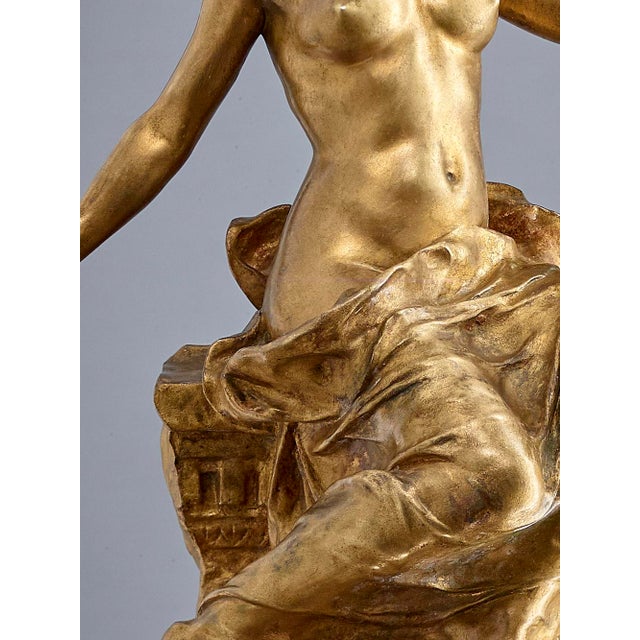 Georges Bareau, Allegory of History, 1890s, Bronze and Marble For Sale - Image 3 of 11