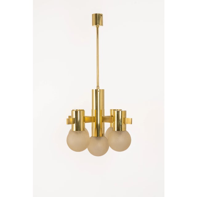 Stunning Sciolari Brass Chandelier, Italy, 1960s For Sale - Image 3 of 13