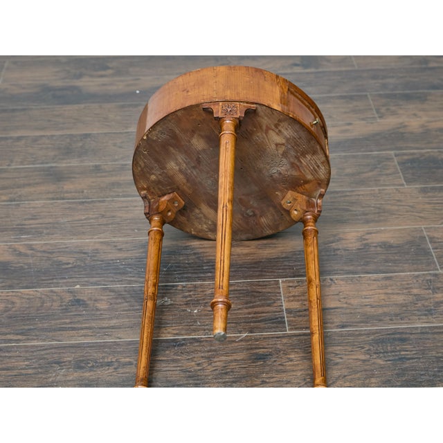 French French Louis XVI Walnut Side Table with Single Drawer and Fluted Legs For Sale - Image 3 of 12