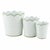 White & Soft Green Scalloped Bucket Wastepaper Basket/Planter Set, Set of 3 For Sale