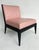 Magni Home Plaza Slipper Lounge Chairs, Pink Lambskin Upholstery, Pair, Ebonized Wood Finish For Sale - Image 4 of 15