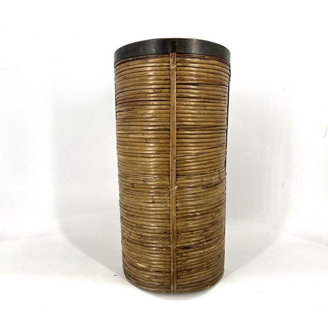 1960s Italian Copper and Bamboo Umbrella Stand, 1960s For Sale - Image 5 of 8