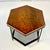 Wood Mid-Century Boho Chic Industrial Metal & Pine Hexagonal Side Table. For Sale - Image 7 of 10
