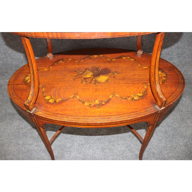 Late 19th Century 19th C Antique English Adams Paint Decorated Two-Tier Dessert Table For Sale - Image 5 of 15