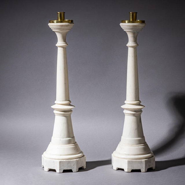 Marble Candlesticks, 1800s, Set of 2 For Sale - Image 10 of 10