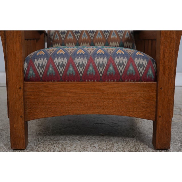 Brown Stickley Mission Oak Morris Chair & Ottoman For Sale - Image 8 of 18