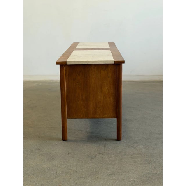 Brown 1960s Arched Walnut Credenza For Sale - Image 8 of 18
