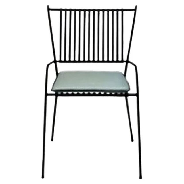 Metal Black Capri Chair with Seat Cushion by Cools Collection For Sale - Image 7 of 7