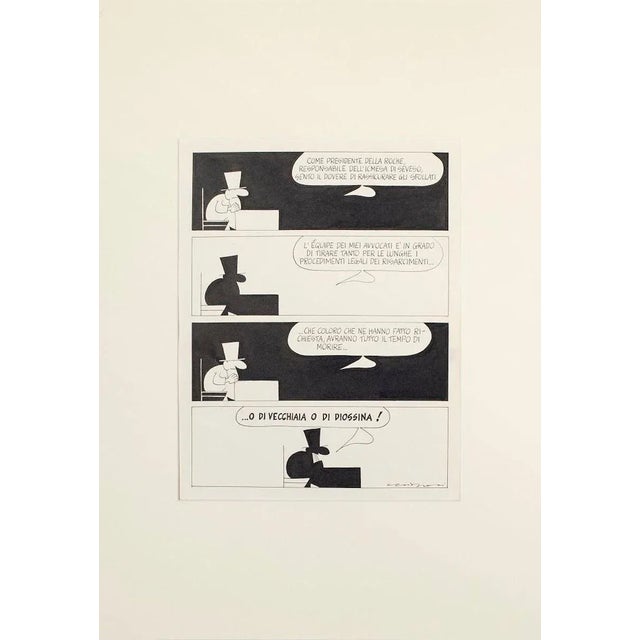 Image dimensions: 21x27 cm. Untitled drawing realized by the italian cartoonist Alfredo Chiappori. China ink and...