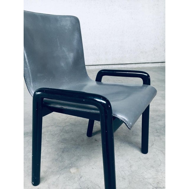 Postmodern Leather Dining Chairs, Italy, 1980s, Set of 4 For Sale - Image 6 of 18
