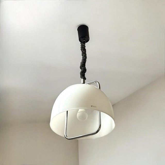Large Hanging Lamp in Chrome Metal and Methacrylate from Guzzini, 1970s For Sale - Image 10 of 11