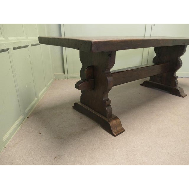 French Country Oak Refectory Table For Sale - Image 3 of 8