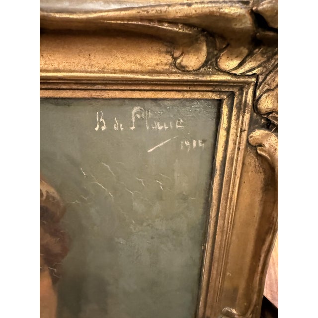 Portrait of the Countess of Longueval, 1890s-1910s, Oil on Canvas For Sale - Image 4 of 6