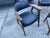 The Vintage Mid Century Modern Gunlocke-style Wood Woven Upholstery Side Armchairs by Paoly Style are a set of original...