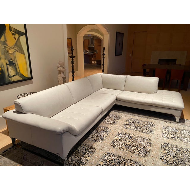 Ivory Roche Bobois Leather Sectional For Sale - Image 8 of 9