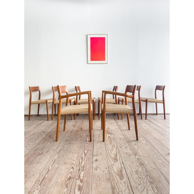 Mid-Century Danish Teak Dining Chairs #57 & 77 by Niels O. Møller, J. L. Moller, Set of 8 For Sale - Image 9 of 15