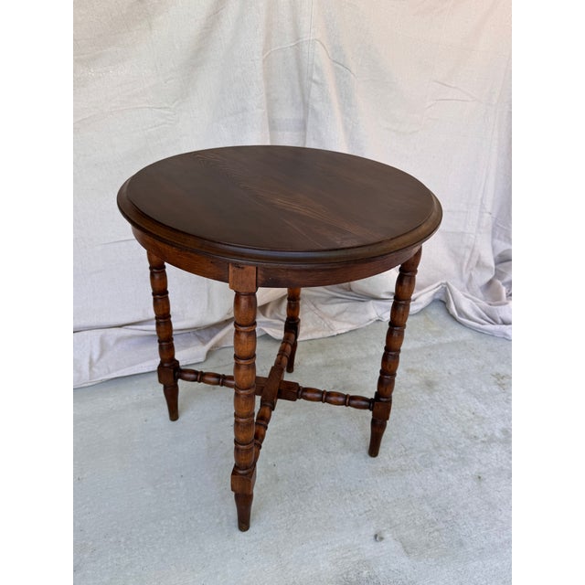 Brown English Bobbin Twist Side Table For Sale - Image 8 of 9