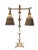 English Vintage Cream Tole Double-Arm Table Lamp With Pierced Shades – Hollywood Regency Style For Sale - Image 3 of 18