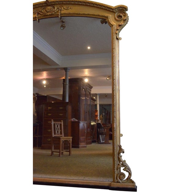 Gold Large Victorian Giltwood Overmantle Mirror, 1850s For Sale - Image 8 of 15