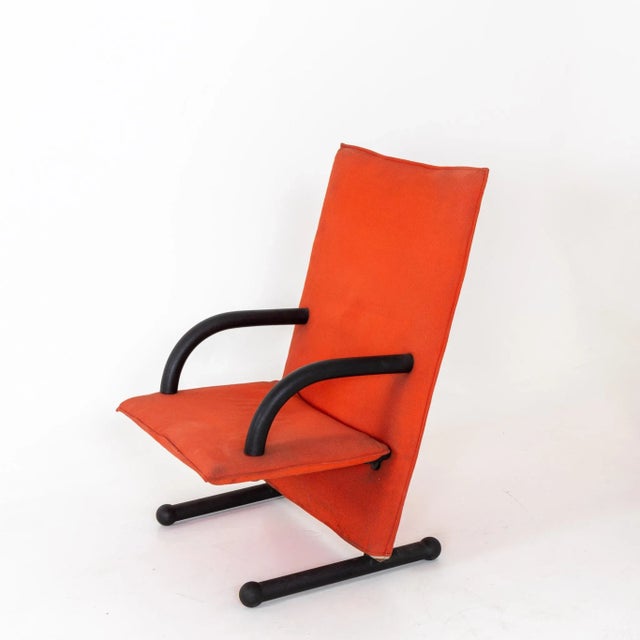 Orange Set of T-Line Armchairs by Burkhard Vogtherr for Arflex, 1982 For Sale - Image 8 of 9