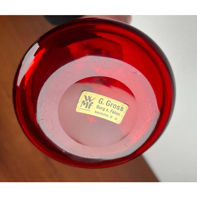 Vintage German Red Glass Solifleur Vase by Cari Zalloni for WMF, 1970s For Sale - Image 15 of 16