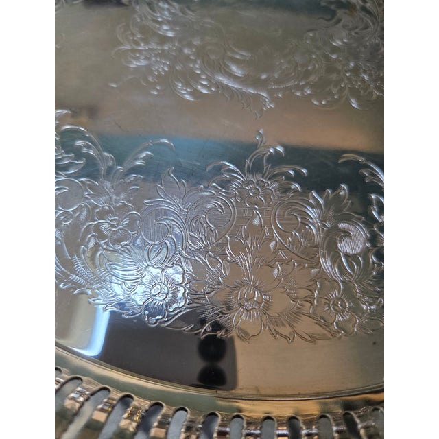Vintage Wilcox International Silver Brandon Hall 7572b Round Platter Tray For Sale - Image 9 of 10