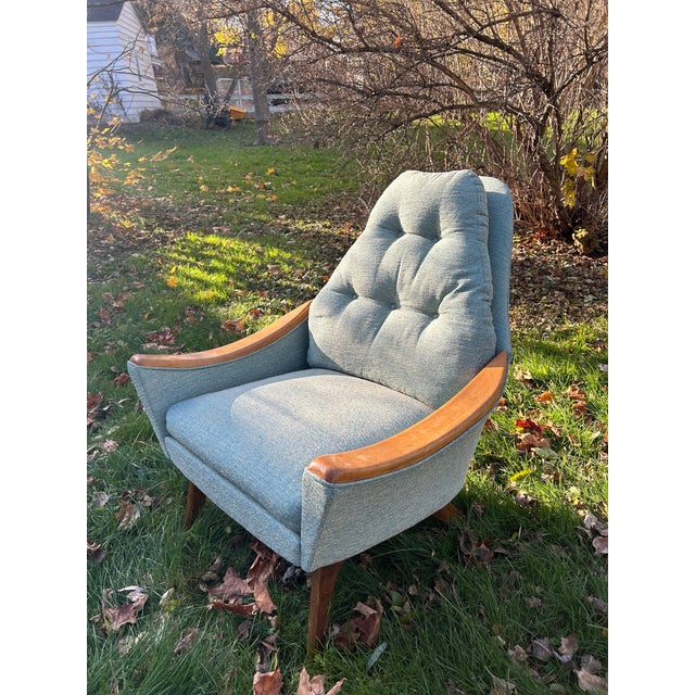 Wood 1960s Adrian Pearsall for Craft Associates Mid Century High Back Lounge Chair For Sale - Image 7 of 9