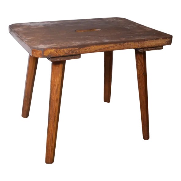 Vintage German Rustic Wooden Stool, 1920s | Chairish