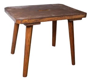 Vintage German Rustic Wooden Stool, 1920s