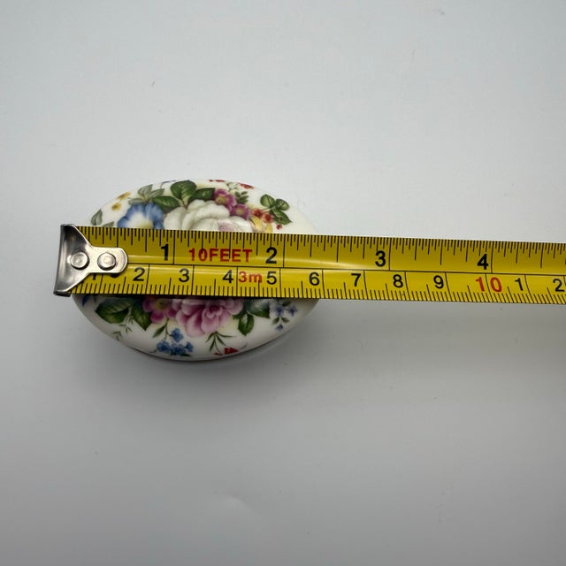 Ceramic Vintage Crownford Fine Bone China Trinket Jewelry Casket Box Lid Floral England For Sale - Image 7 of 10