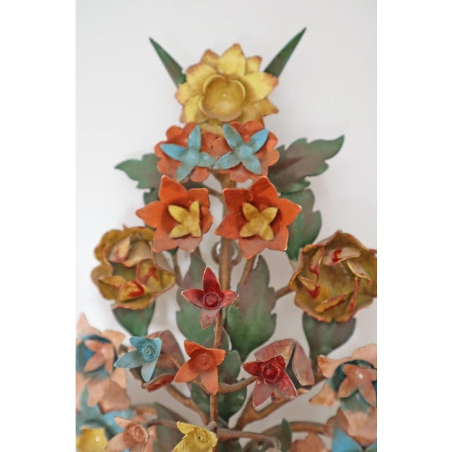 Floral Two-Armed Wall Lights, Italy, 1970s, Set of 2 For Sale - Image 14 of 18