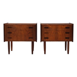 Vintage Danish Mid-Century Rosewood Nightstands/Side Tables (Pair) For Sale