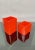 Orange Ceramic Vase by Franco Bettonica for Gabbianelli, Italy, 1970s, Set of 2 For Sale - Image 3 of 15